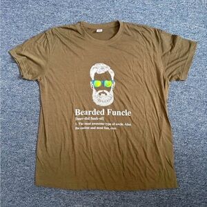 Bearded Funcle Graphic Tee - Olive